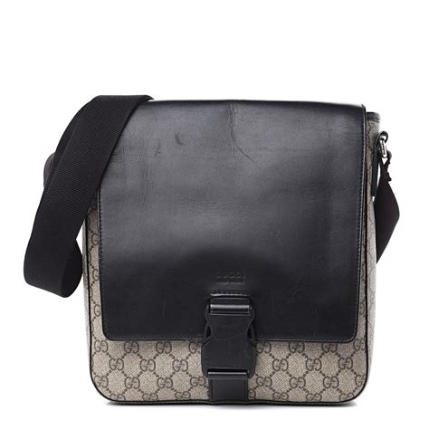 gucci gg black messenger bag|Gucci black monogram bag.